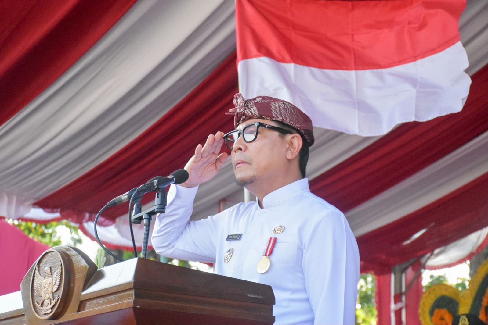 APEL PENURUNAN BENDERA HUT KE-81 REPUBLIK INDONESIA DI KOTA DENPASAR